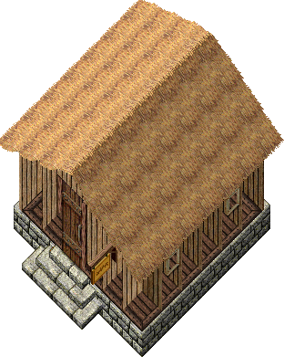 Thatched-roof cottage