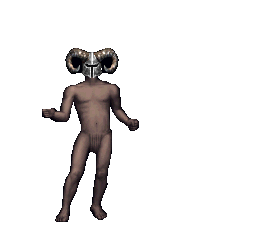 A dragon helm worn on a male body